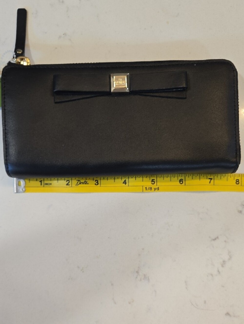 kate spade Black Bow Zip Wallet with Gold Accent New With Tags - Picture 11 of 12